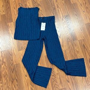 Zara Blue Textured TWO piece matching set